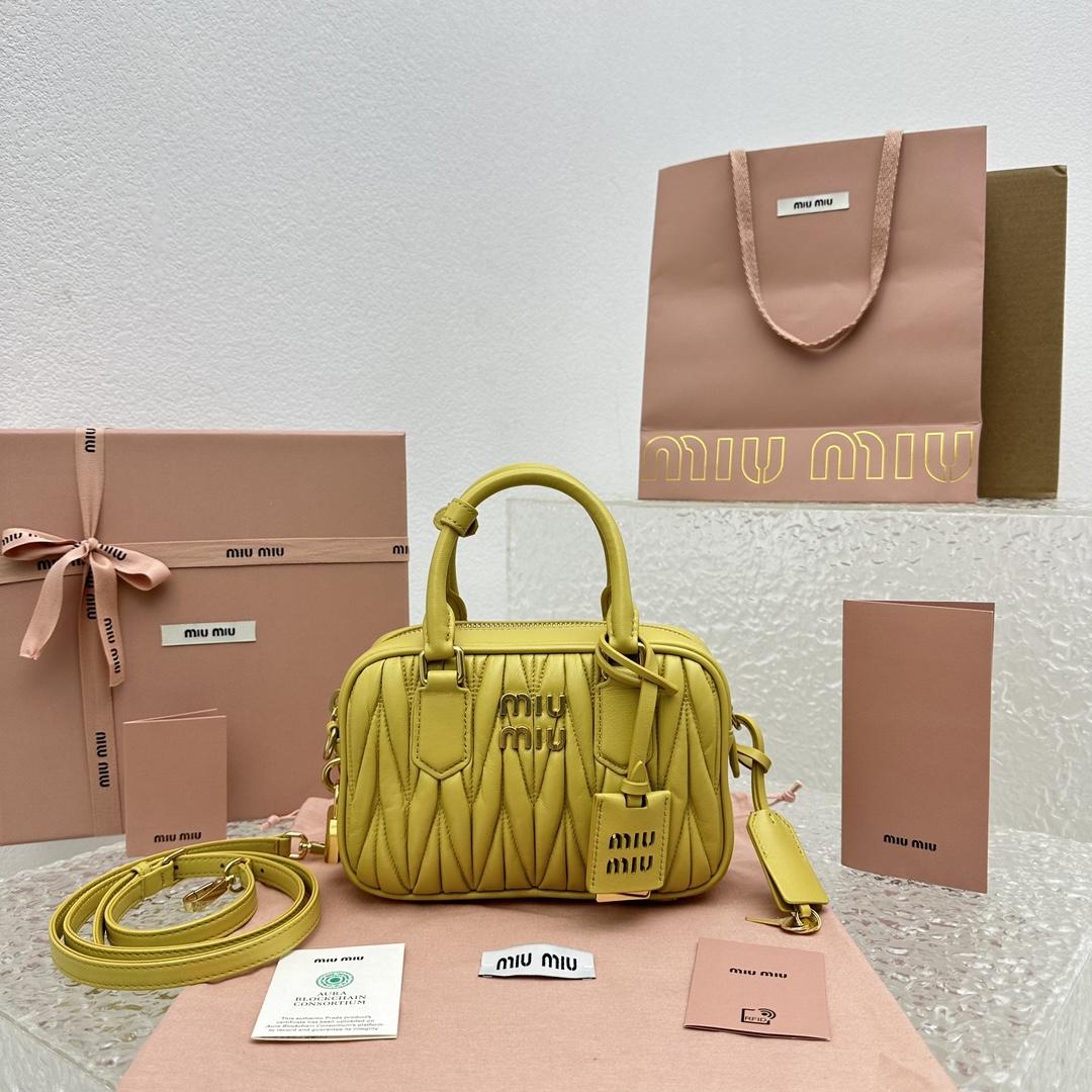 Miu Miu Matelassé Nappa Leather Top-handle Bag - EUR FASHION