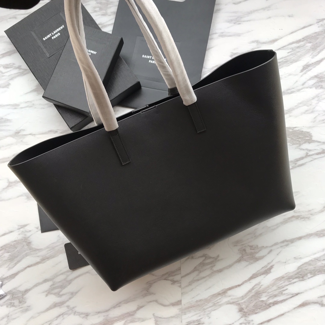Saint Laurent Shopping Bag In Supple Leather (38x28x13cm) - EUR FASHION