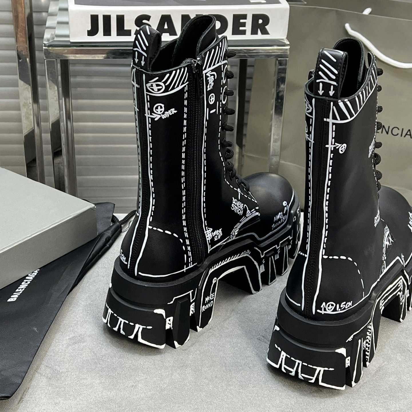 Balenciaga Bulldozer Lace-Up Boot In Black  - EUR FASHION