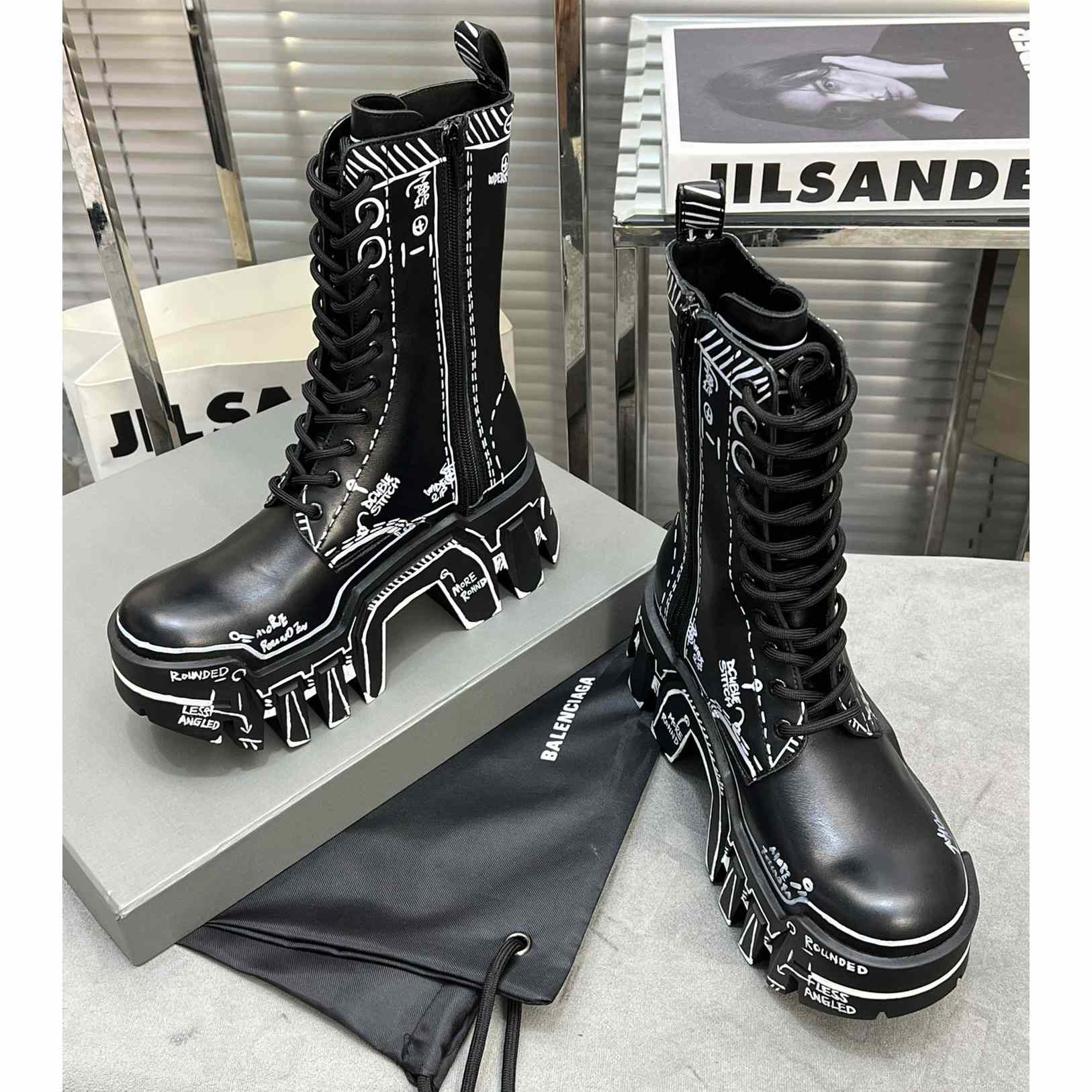 Balenciaga Bulldozer Lace-Up Boot In Black  - EUR FASHION