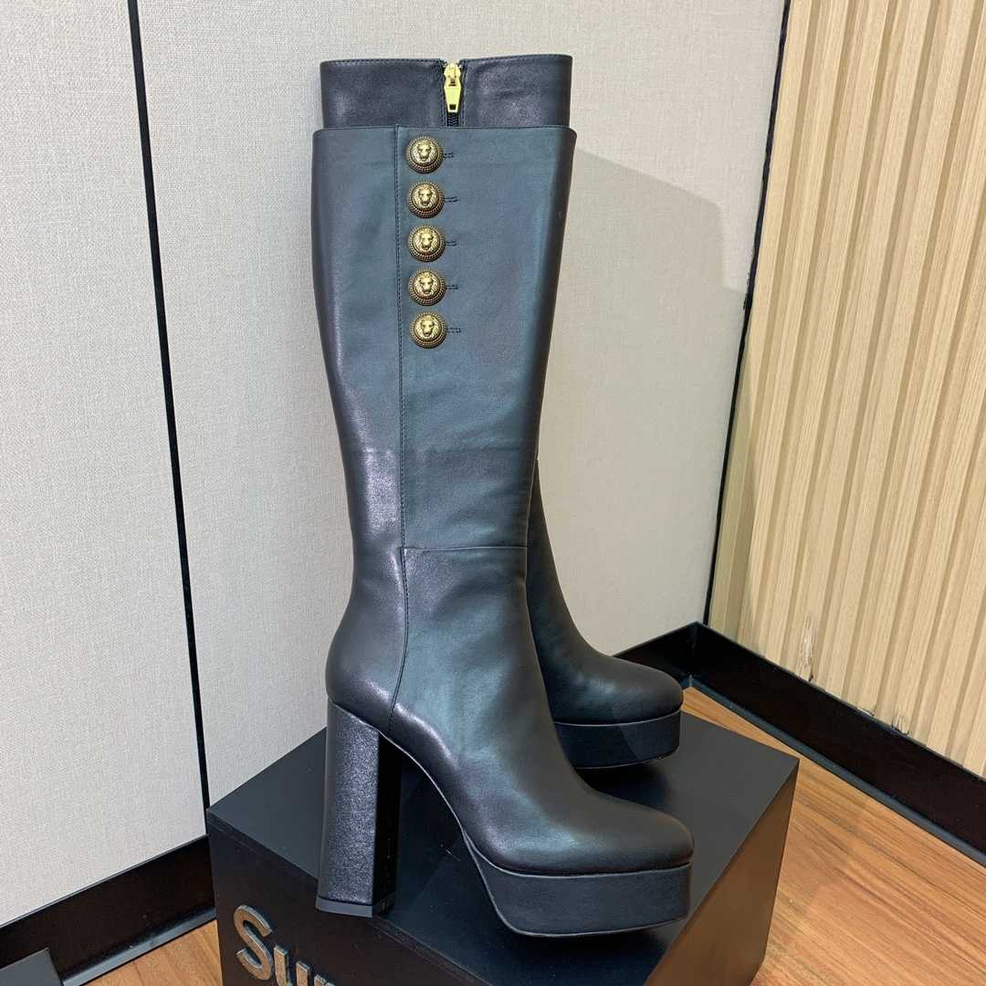 Balmain Brune Leather Boots - EUR FASHION