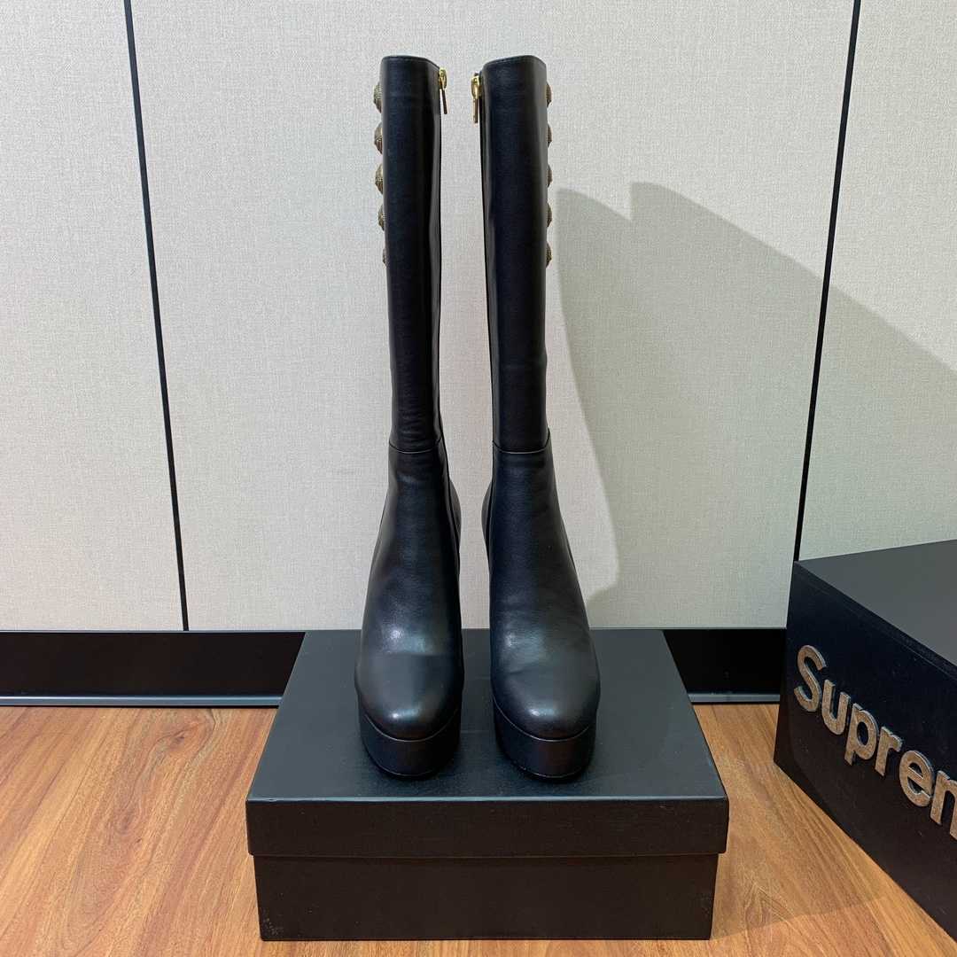 Balmain Brune Leather Boots - EUR FASHION