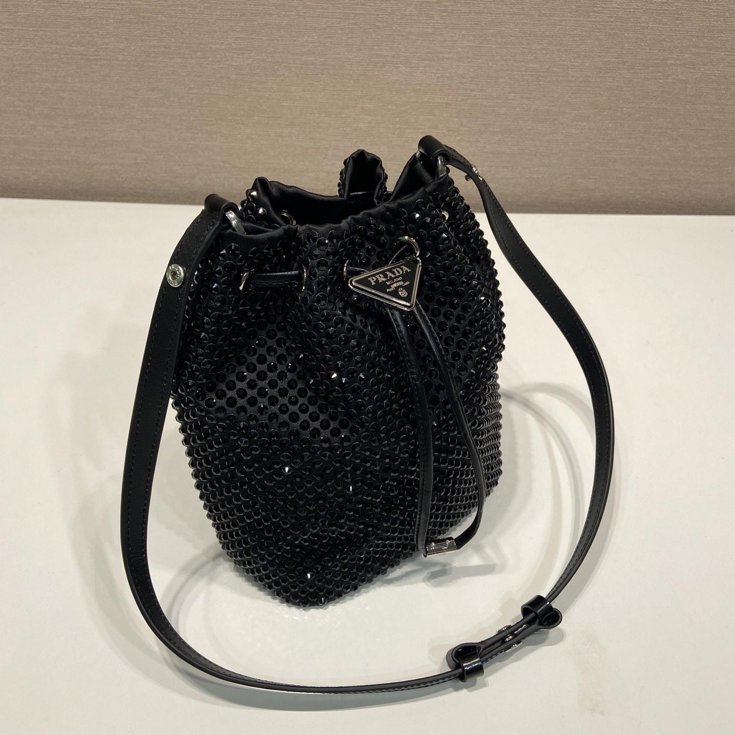 Prada Satin Mini-Bag With Crystals(16-21-10cm) - EUR FASHION