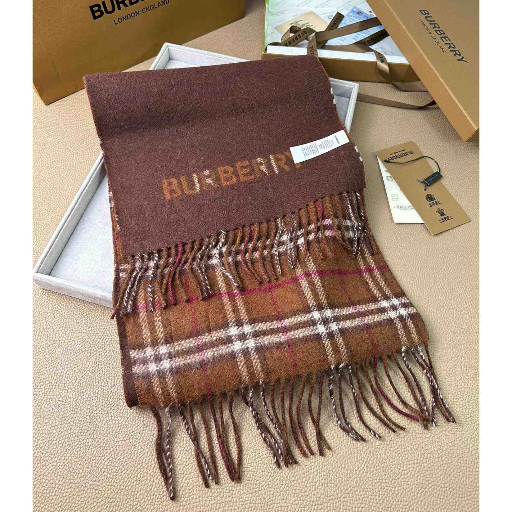 Burberry Reversible Check Cashmere Scarf - EUR FASHION