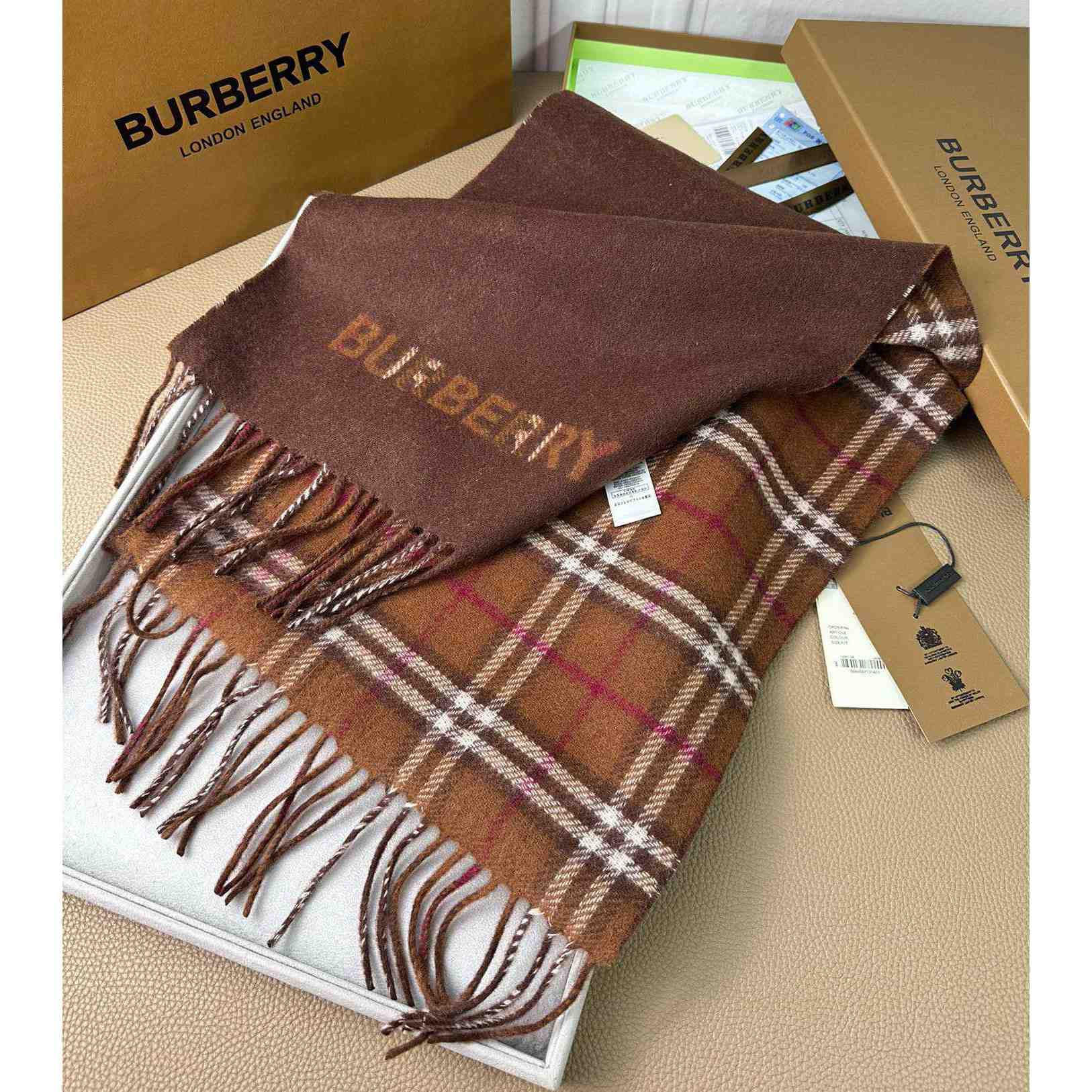 Burberry Reversible Check Cashmere Scarf - EUR FASHION