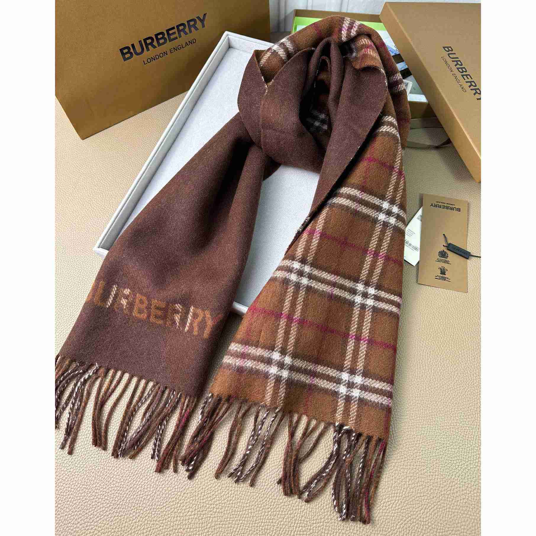Burberry Reversible Check Cashmere Scarf - EUR FASHION