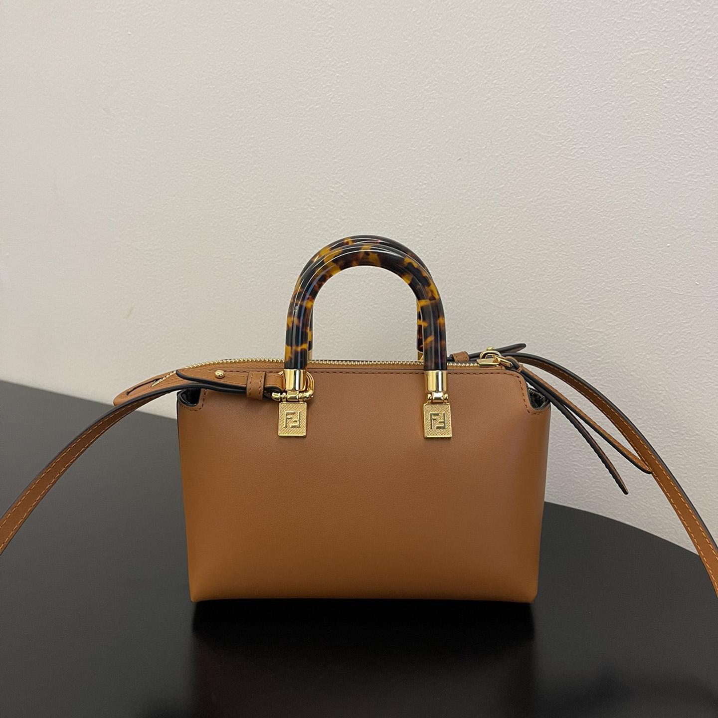 Fendi By The Way Mini Small Brown Leather Boston Bag  - EUR FASHION