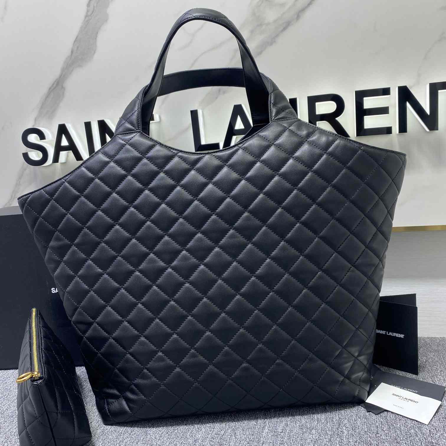 Saint Laurent Icare Maxi Shopping Bag In Quilted Lambskin - EUR FASHION
