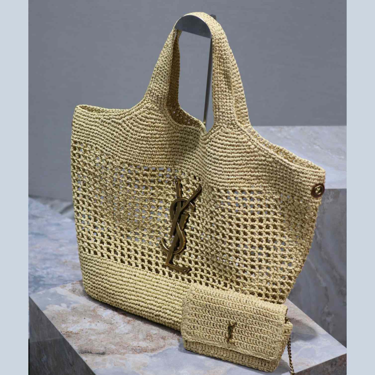Saint Laurent YSL Icare Maxi Raffia Shopping Bag   47-61-8cm - EUR FASHION