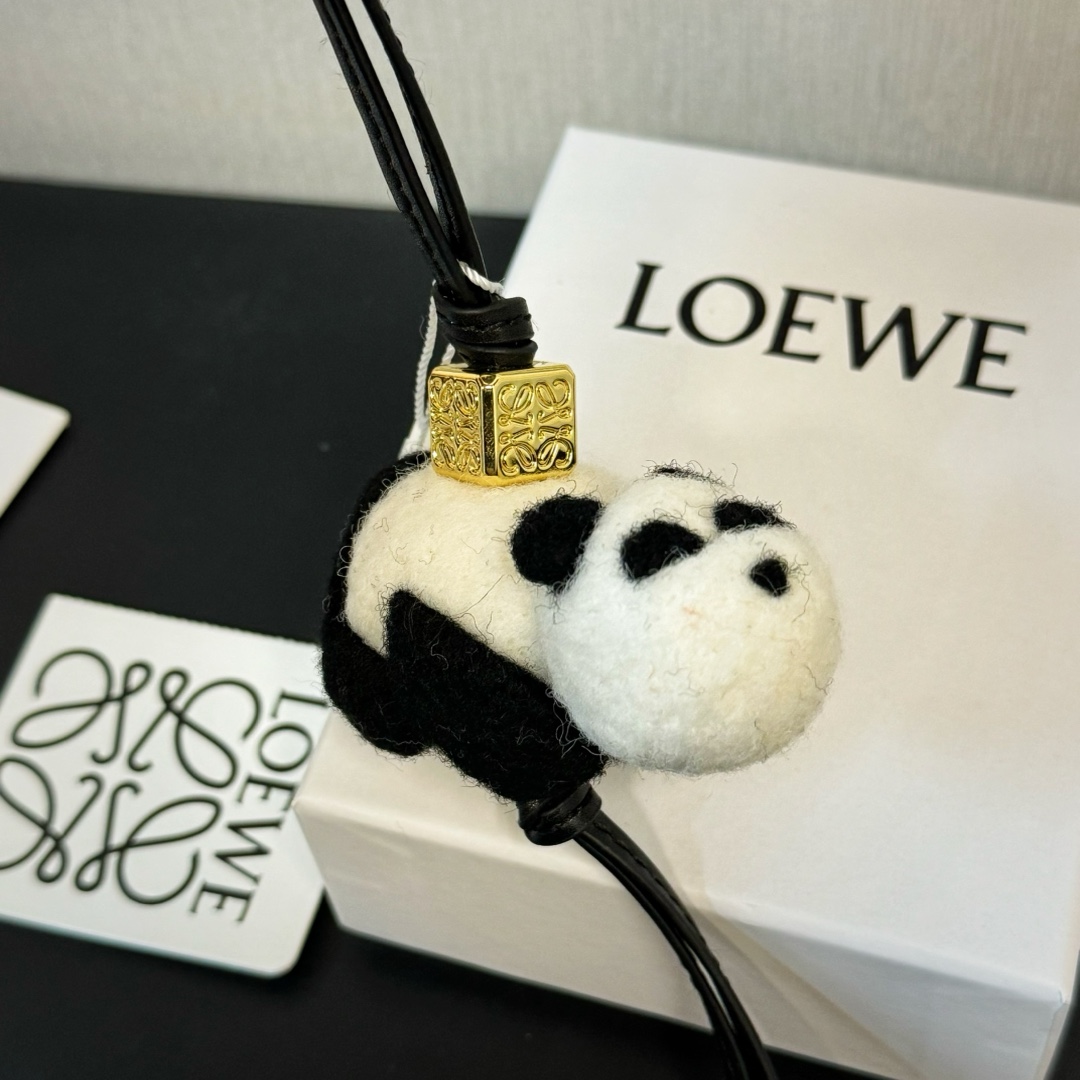 Loewe Panda Charm In Felt And Calfskin - EUR FASHION