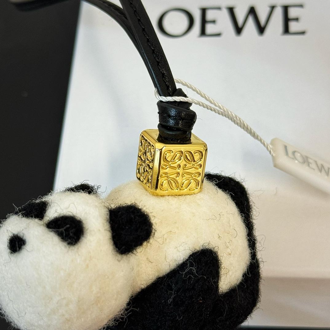 Loewe Panda Charm In Felt And Calfskin - EUR FASHION