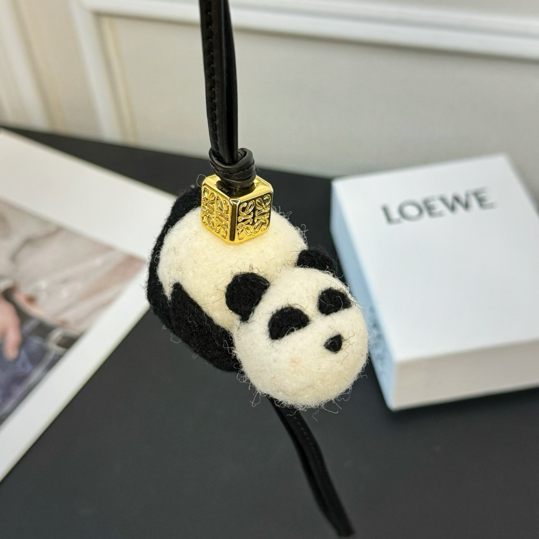 Loewe Panda Charm In Felt And Calfskin - EUR FASHION