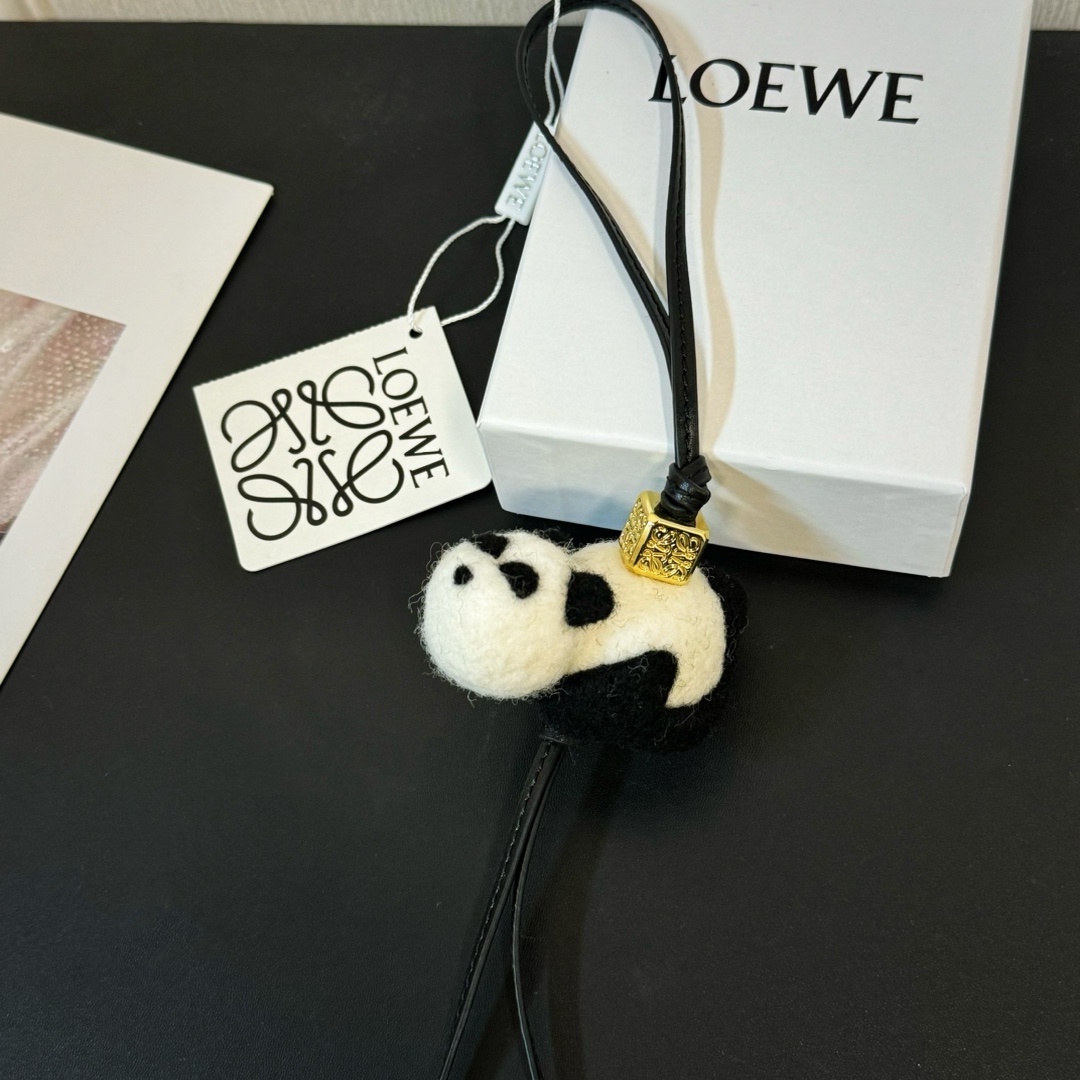 Loewe Panda Charm In Felt And Calfskin - EUR FASHION