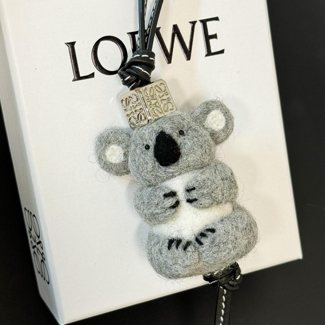 Loewe Koala Charm In Felt And Calfskin - EUR FASHION