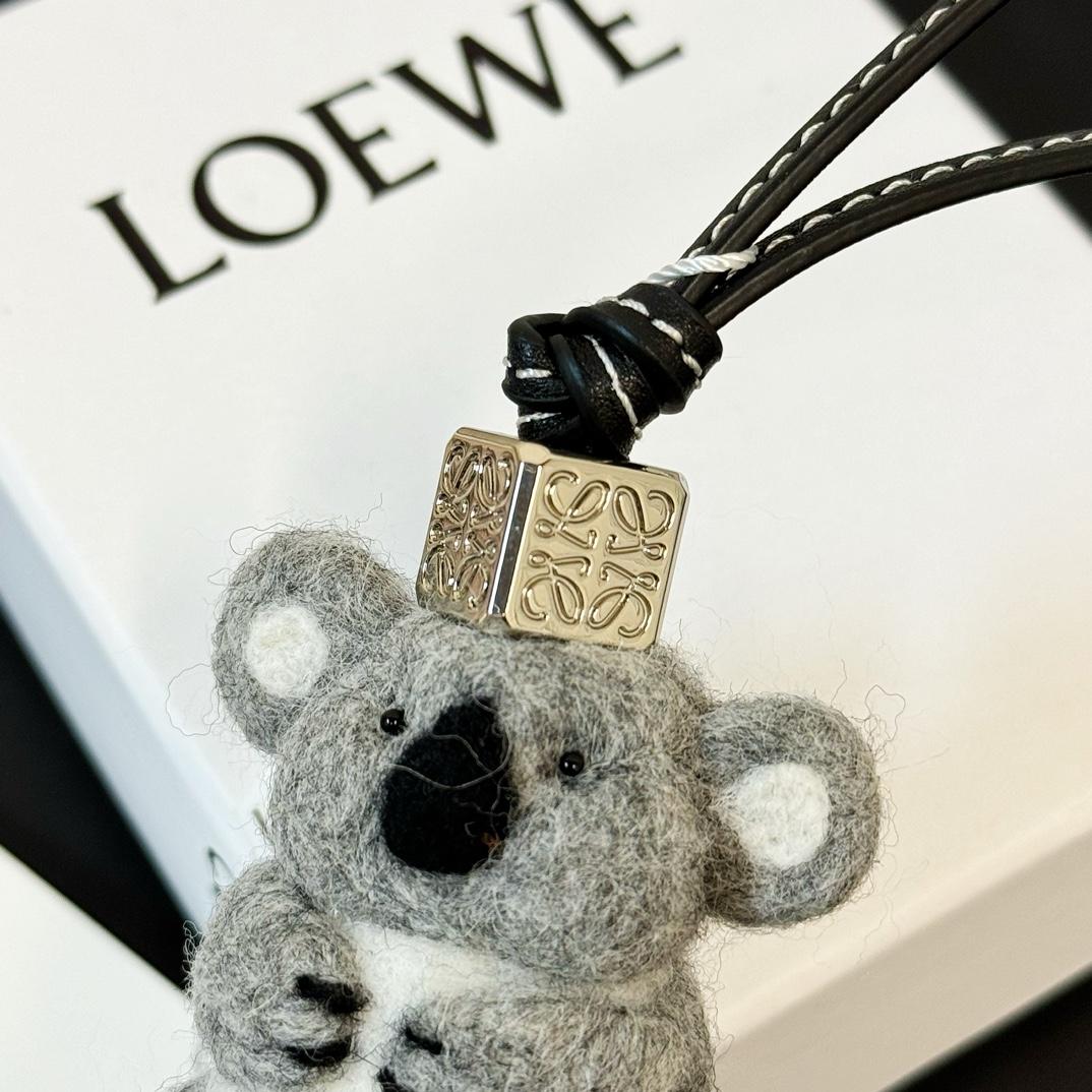 Loewe Koala Charm In Felt And Calfskin - EUR FASHION