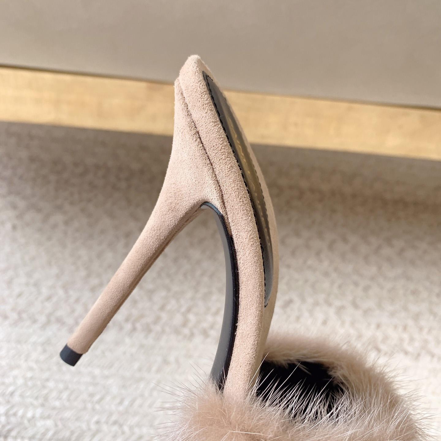 Saint Laurent LA 16 Mules In Animal-Free Fur And Suede  - EUR FASHION