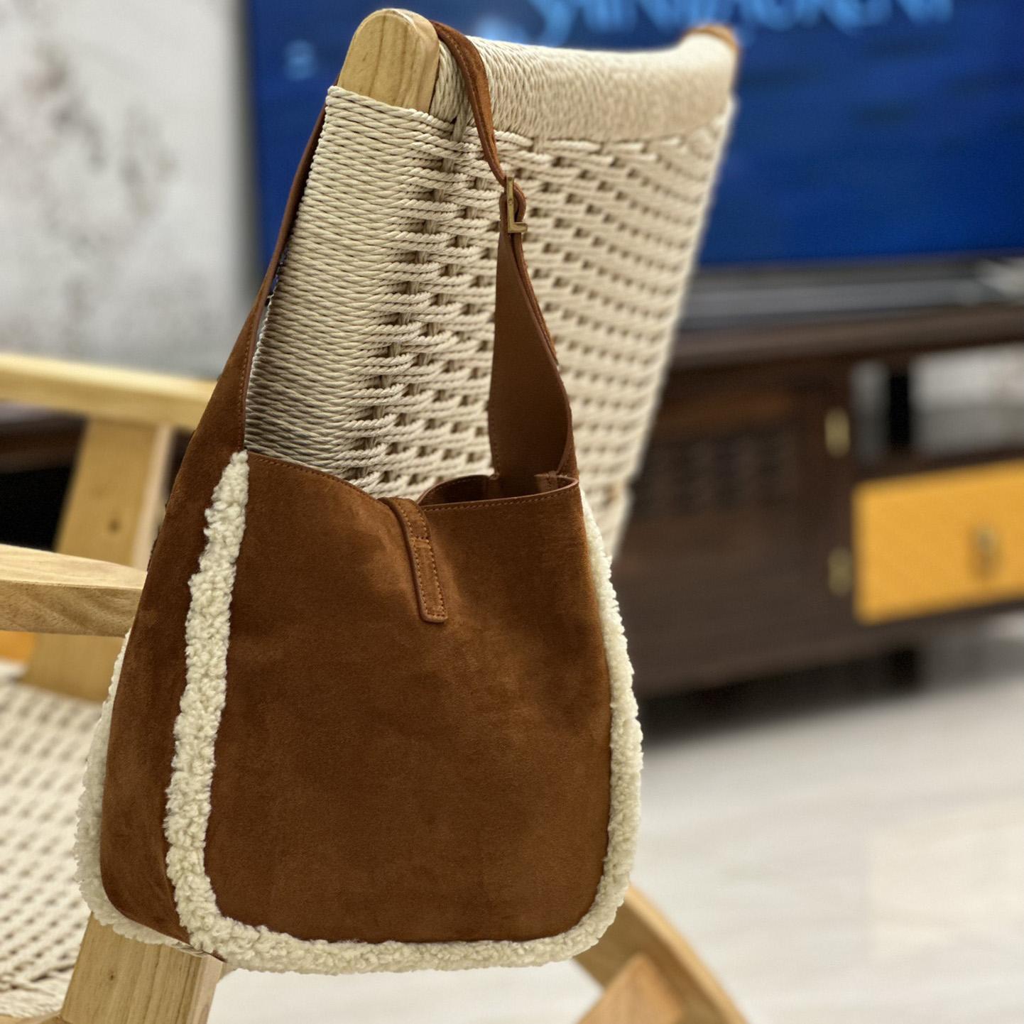 Saint Laurent LE 5 À 7 Supple Small In Suede And Shearling - EUR FASHION