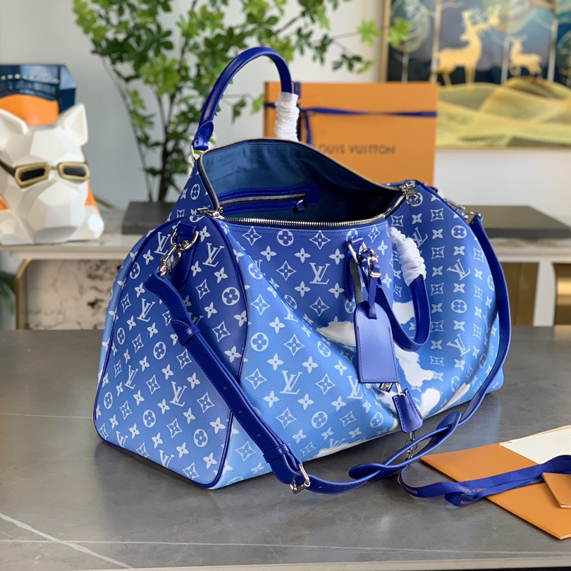 Louis Vuitton Keepall Bandouliere Clouds Monogram 50 Blue - EUR FASHION