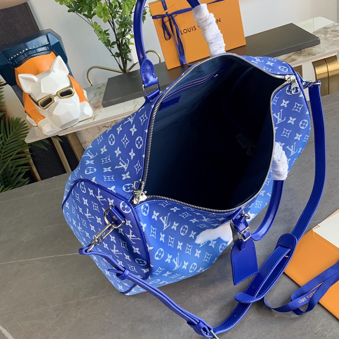 Louis Vuitton Keepall Bandouliere Clouds Monogram 50 Blue - EUR FASHION
