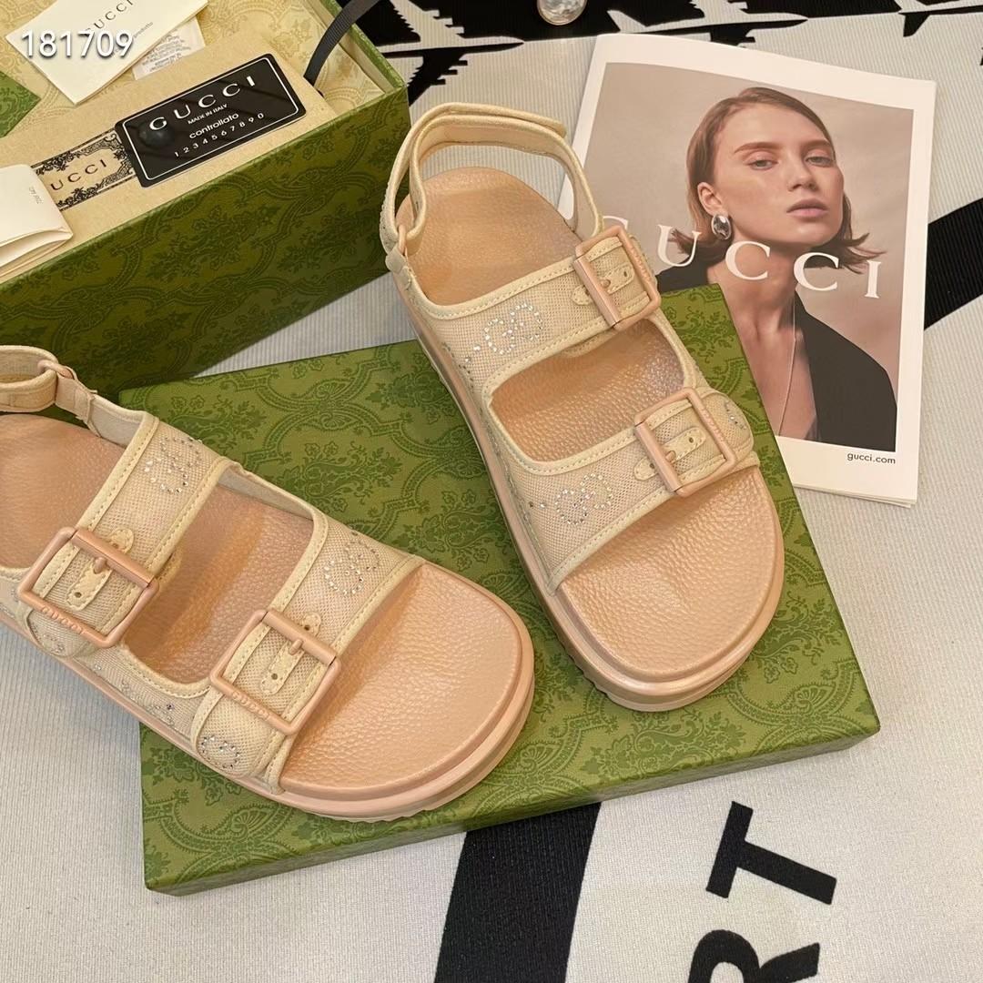 Gucci Women's GG Sandal With Crystals - EUR FASHION