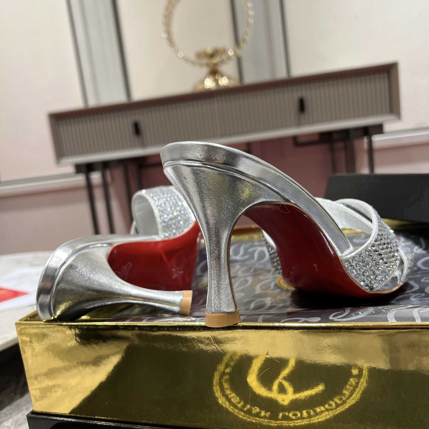 Christian Louboutin Mariza Is Back Strass 85mm Mules Sandals - EUR FASHION