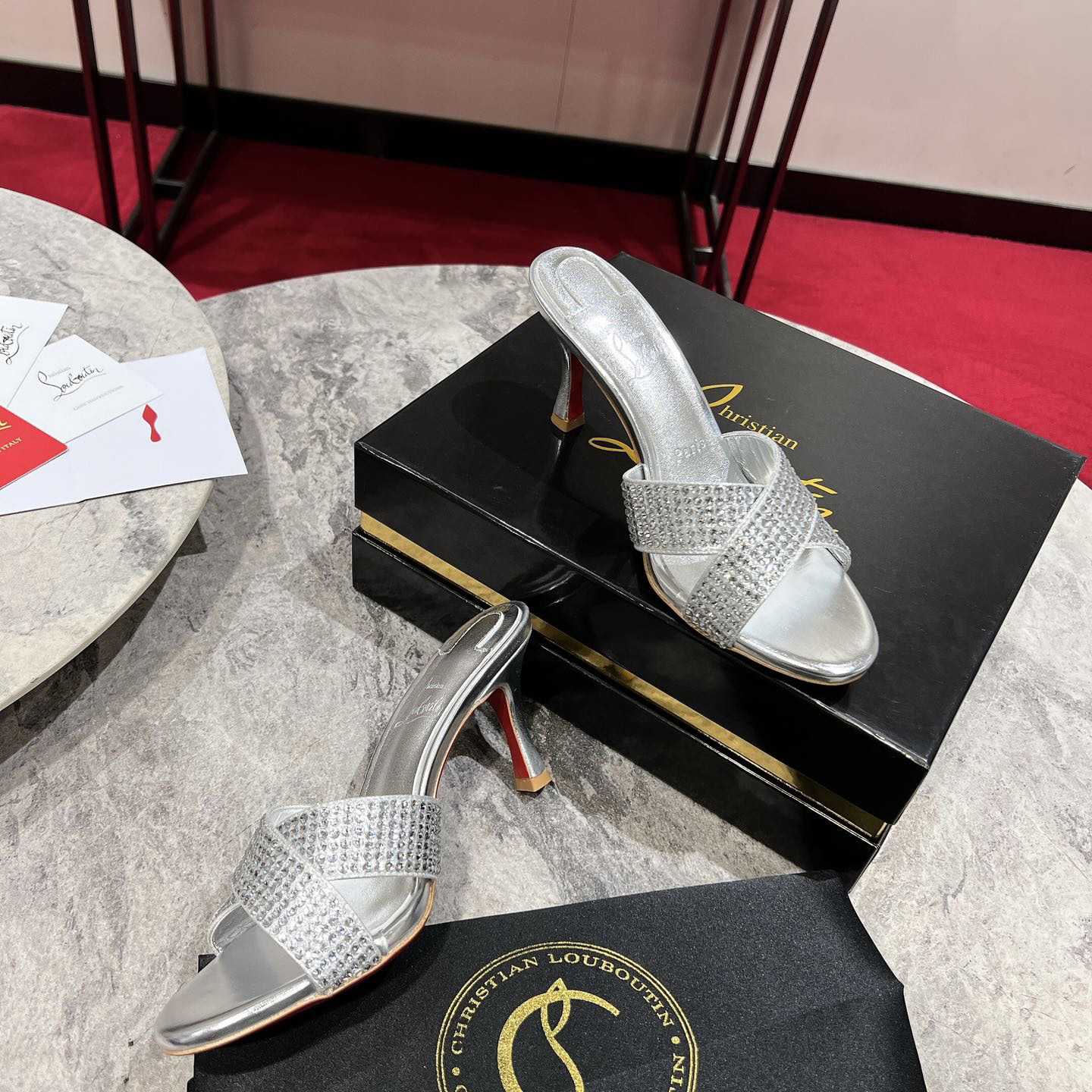 Christian Louboutin Mariza Is Back Strass 85mm Mules Sandals - EUR FASHION