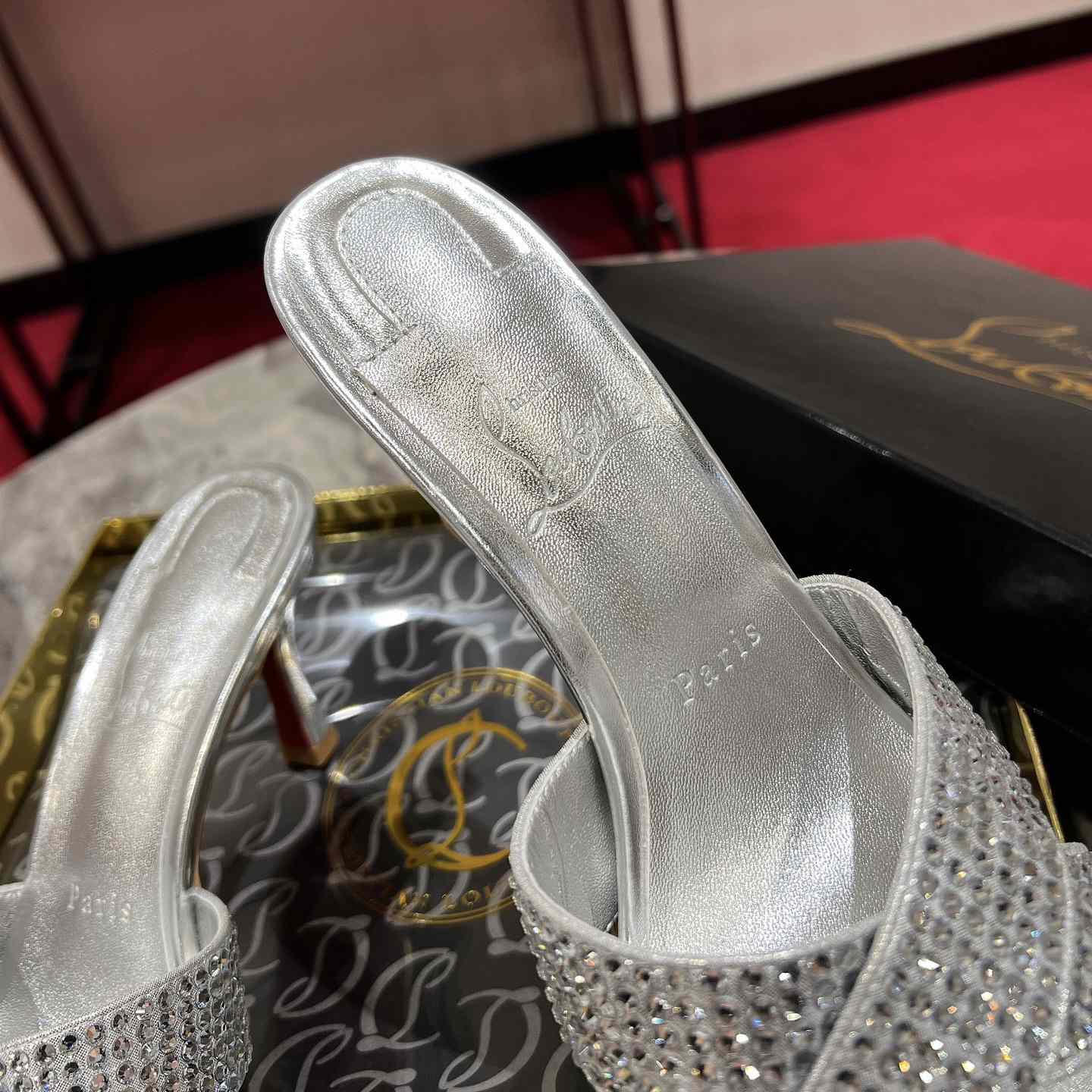 Christian Louboutin Mariza Is Back Strass 85mm Mules Sandals - EUR FASHION