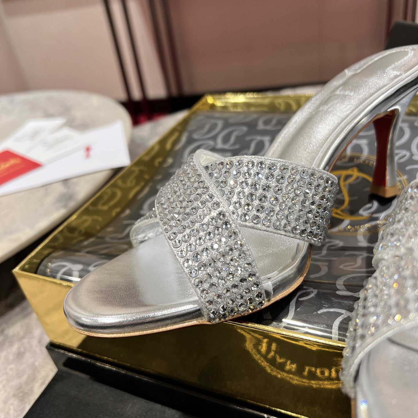 Christian Louboutin Mariza Is Back Strass 85mm Mules Sandals - EUR FASHION