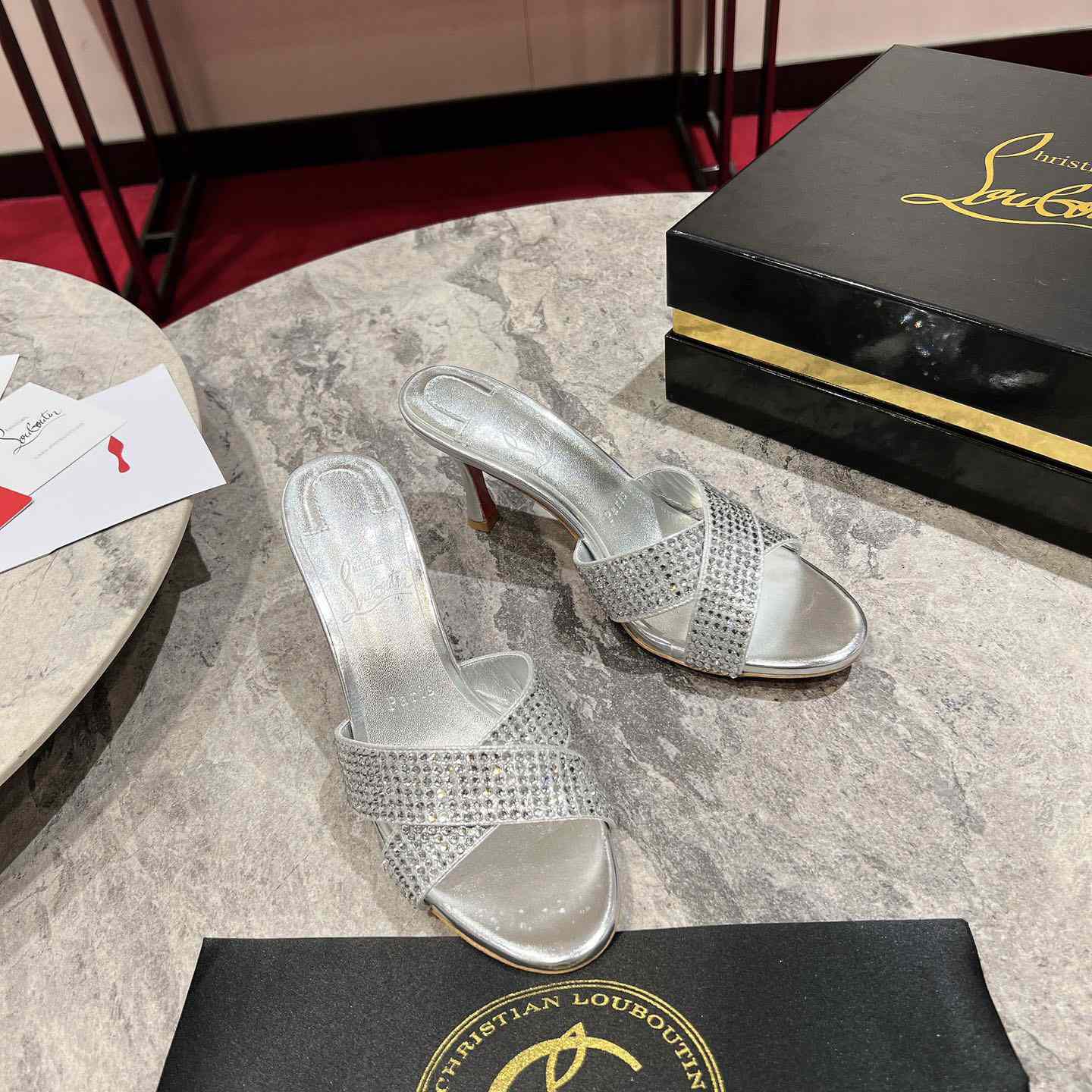 Christian Louboutin Mariza Is Back Strass 85mm Mules Sandals - EUR FASHION