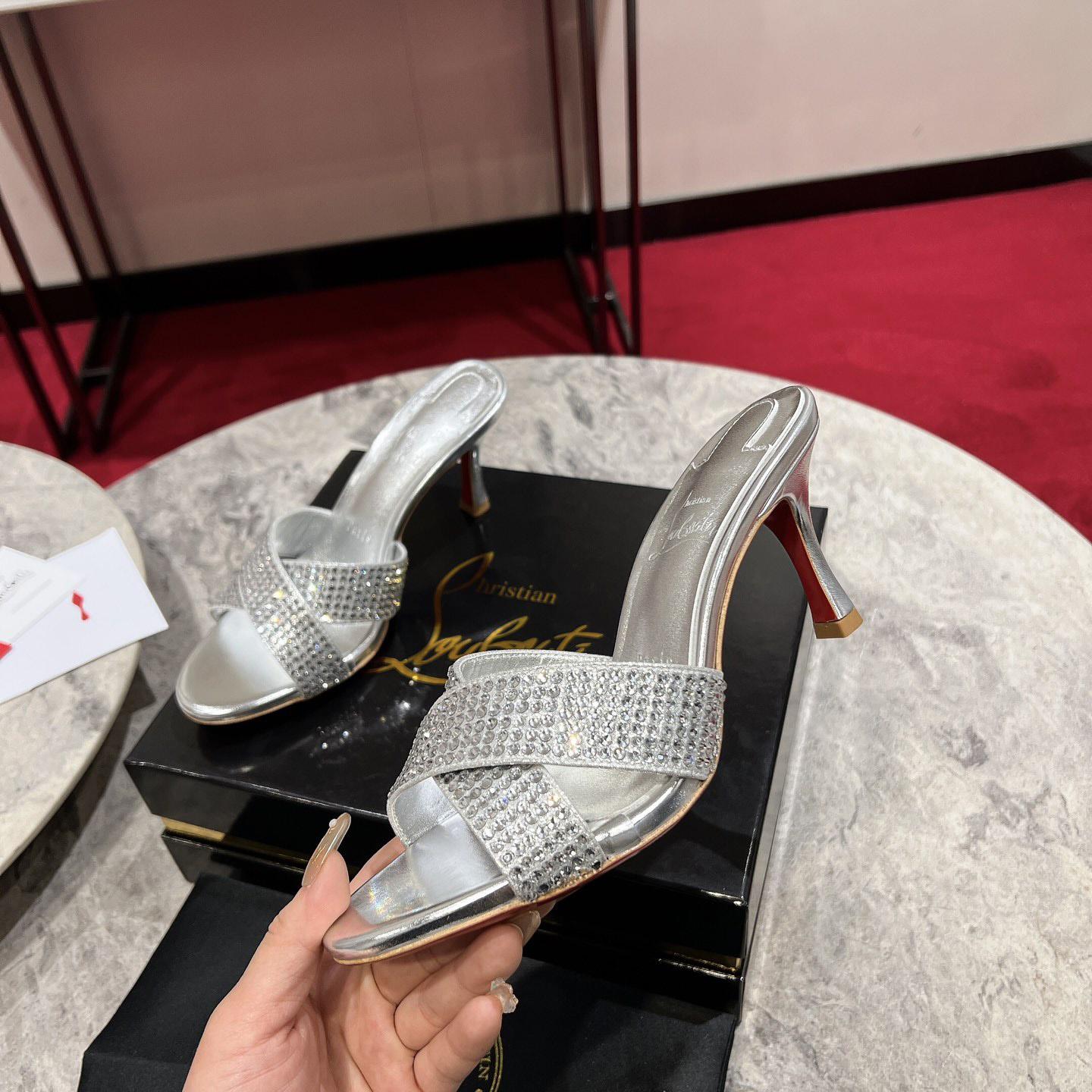 Christian Louboutin Mariza Is Back Strass 85mm Mules Sandals - EUR FASHION
