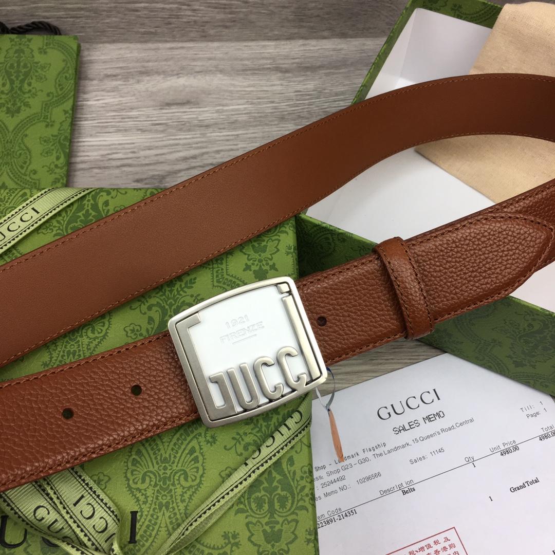 Gucci Leather Belt  35mm - EUR FASHION