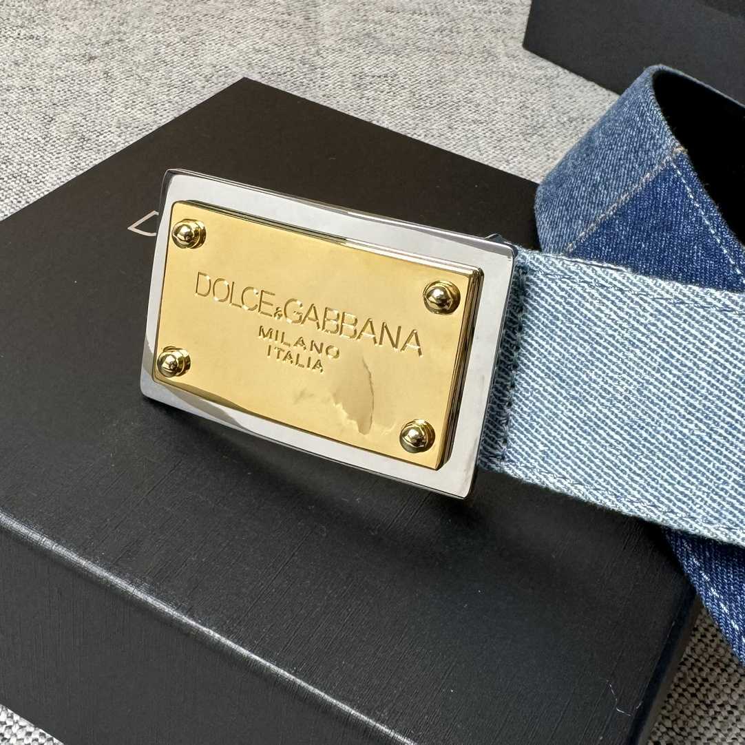Dolce & Gabbana Denim Belt With Branded Tag - EUR FASHION