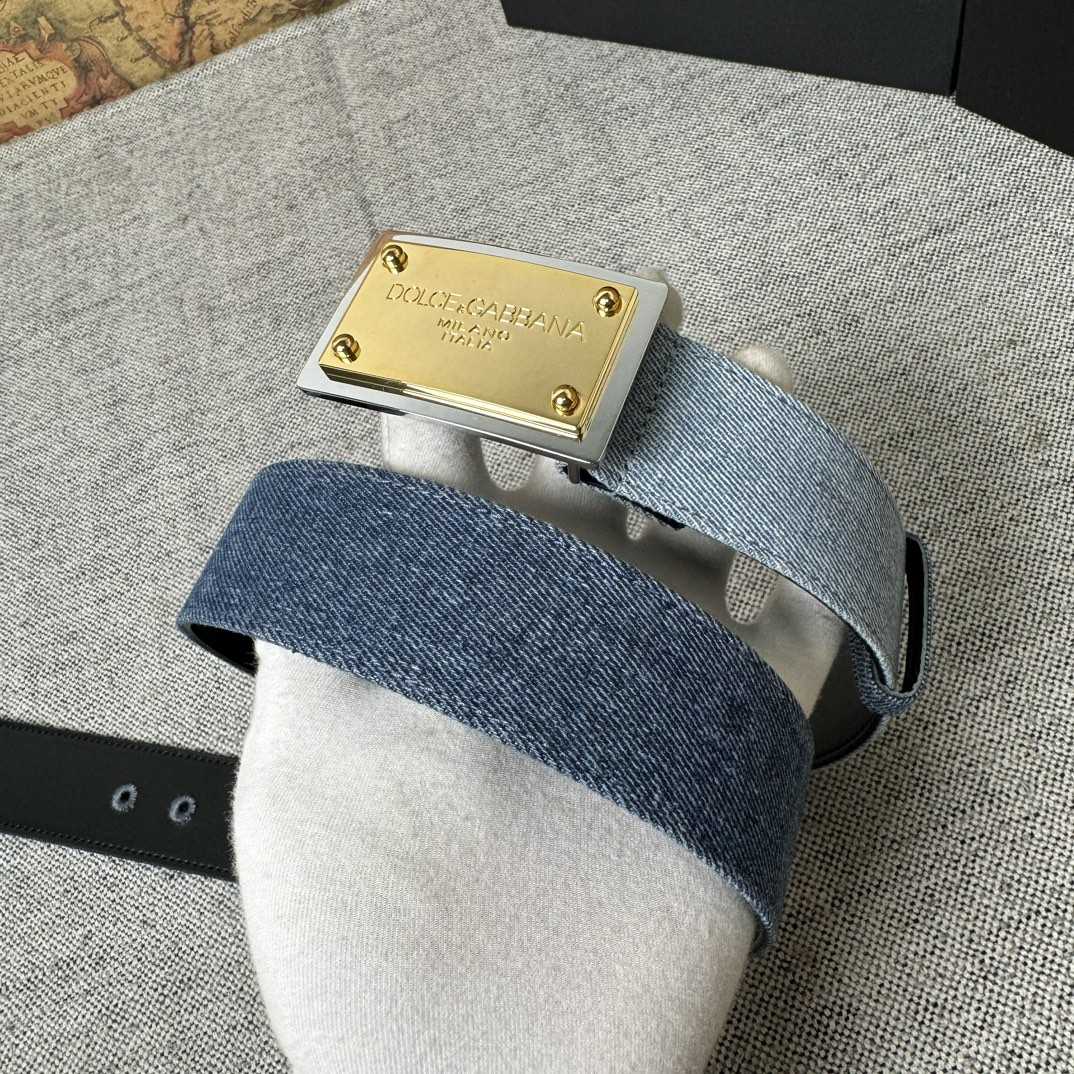 Dolce & Gabbana Denim Belt With Branded Tag - EUR FASHION
