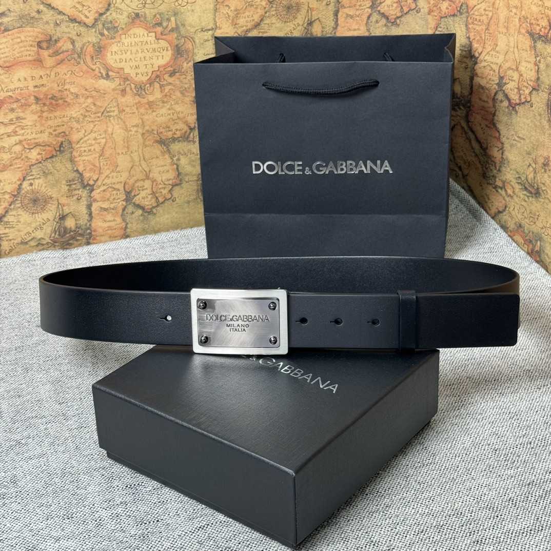 Dolce & Gabbana Calfskin Belt With Branded Tag - EUR FASHION
