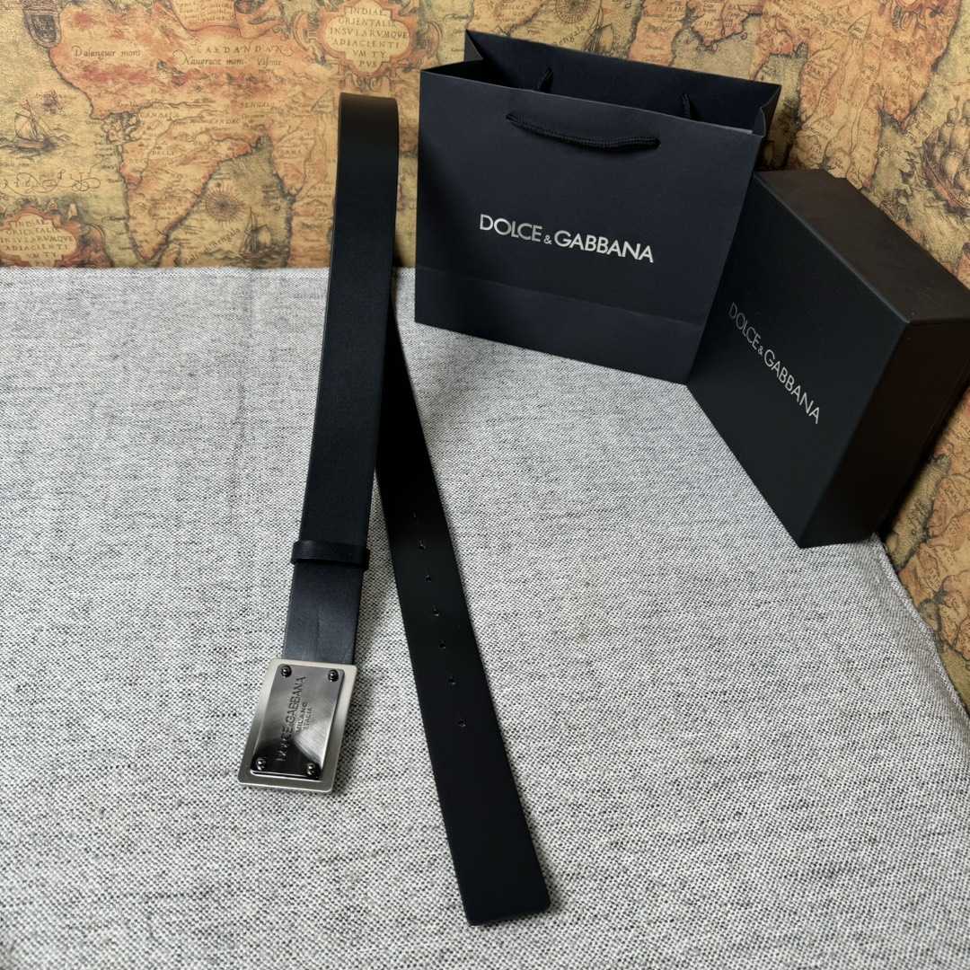 Dolce & Gabbana Calfskin Belt With Branded Tag - EUR FASHION