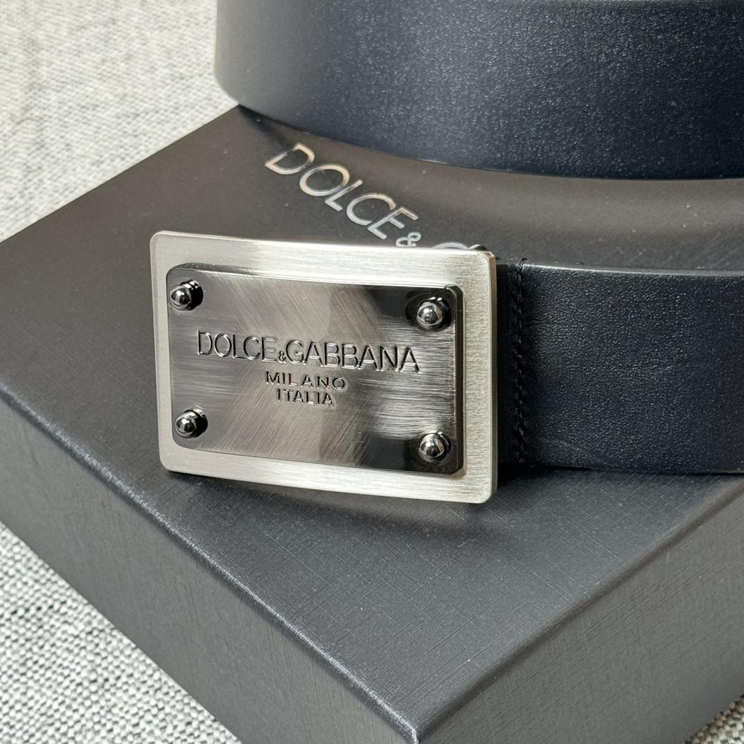 Dolce & Gabbana Calfskin Belt With Branded Tag - EUR FASHION
