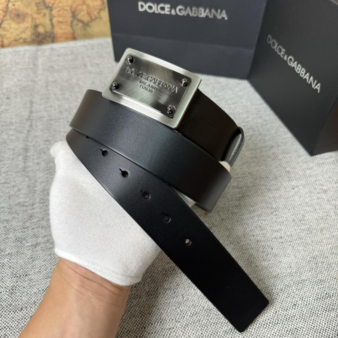 Dolce & Gabbana Calfskin Belt With Branded Tag - EUR FASHION