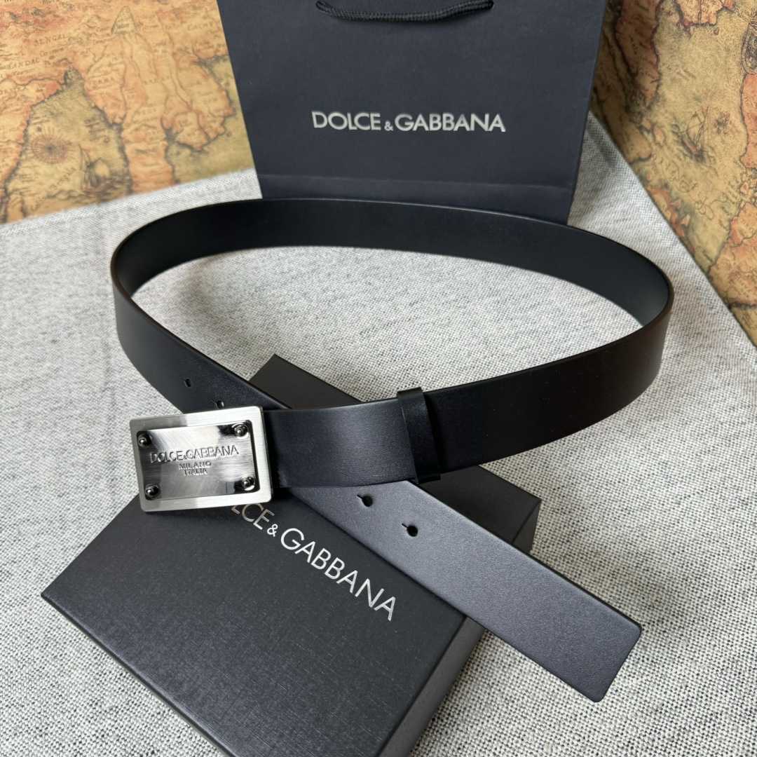Dolce & Gabbana Calfskin Belt With Branded Tag - EUR FASHION