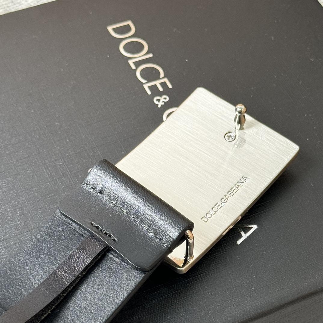Dolce & Gabbana Calfskin Belt With Branded Tag - EUR FASHION