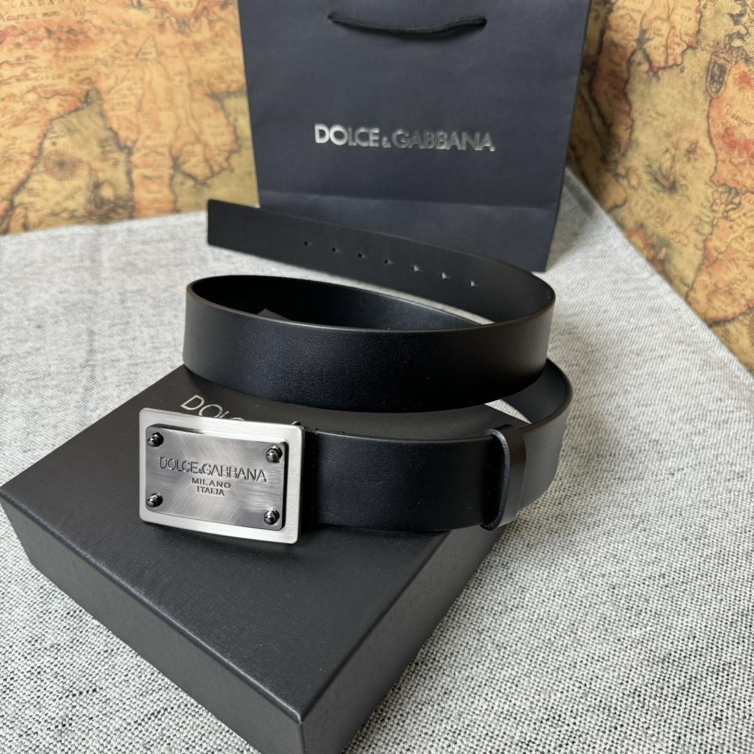 Dolce & Gabbana Calfskin Belt With Branded Tag - EUR FASHION