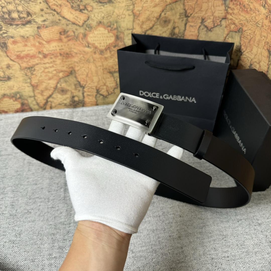 Dolce & Gabbana Calfskin Belt With Branded Tag - EUR FASHION