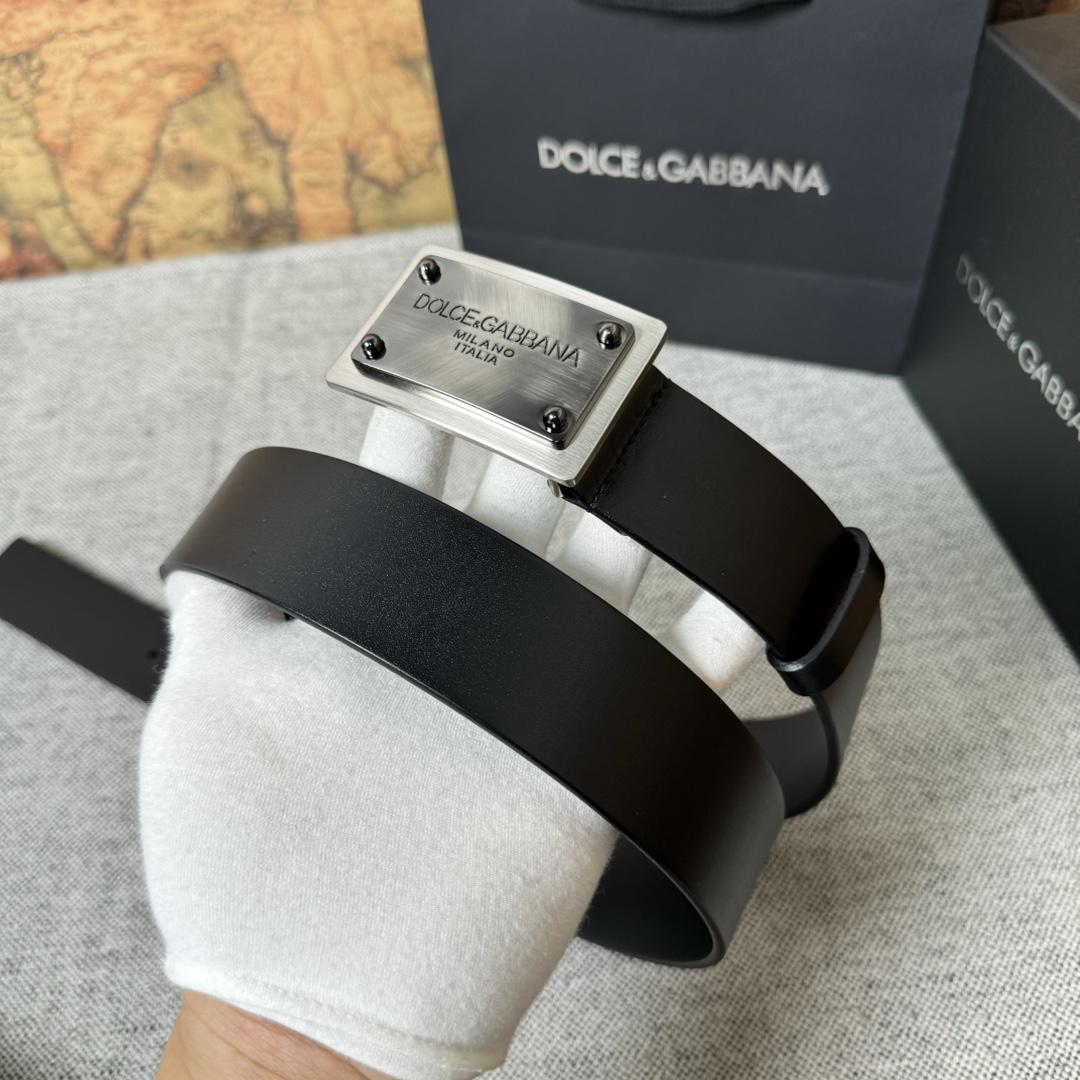 Dolce & Gabbana Calfskin Belt With Branded Tag - EUR FASHION