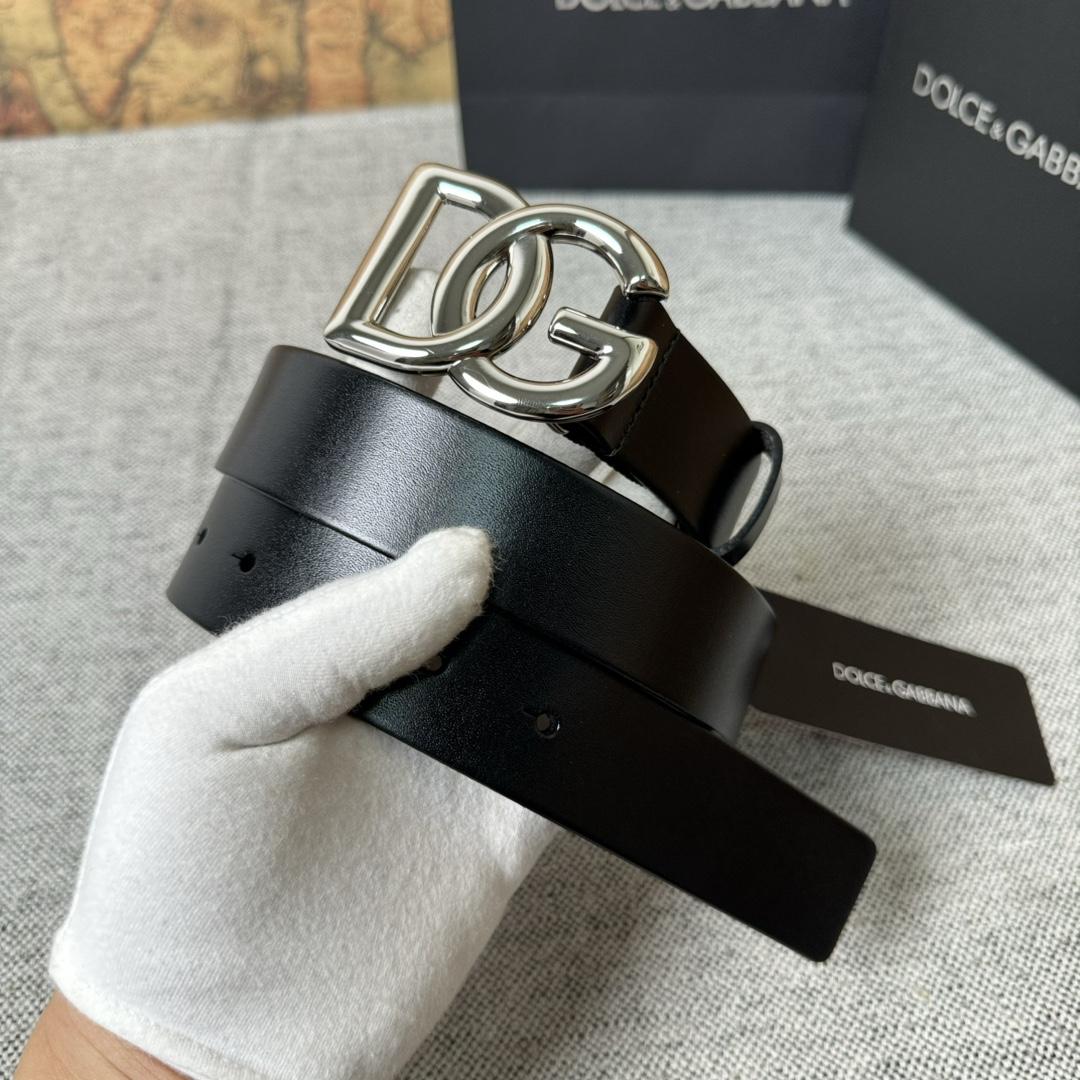 Dolce & Gabbana DG Logo-buckle Leather Belt   35mm - EUR FASHION