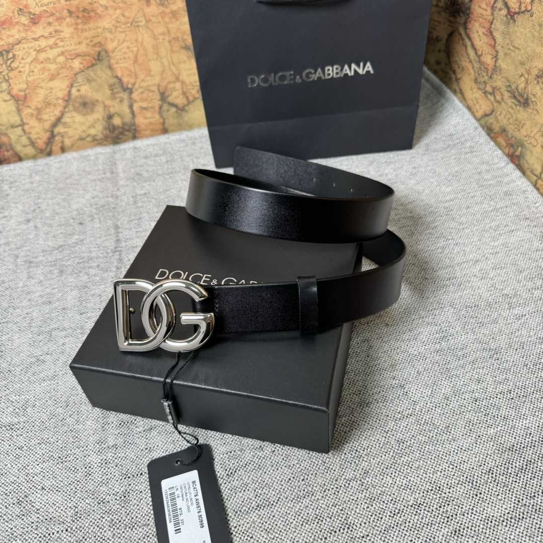 Dolce & Gabbana DG Logo-buckle Leather Belt   35mm - EUR FASHION