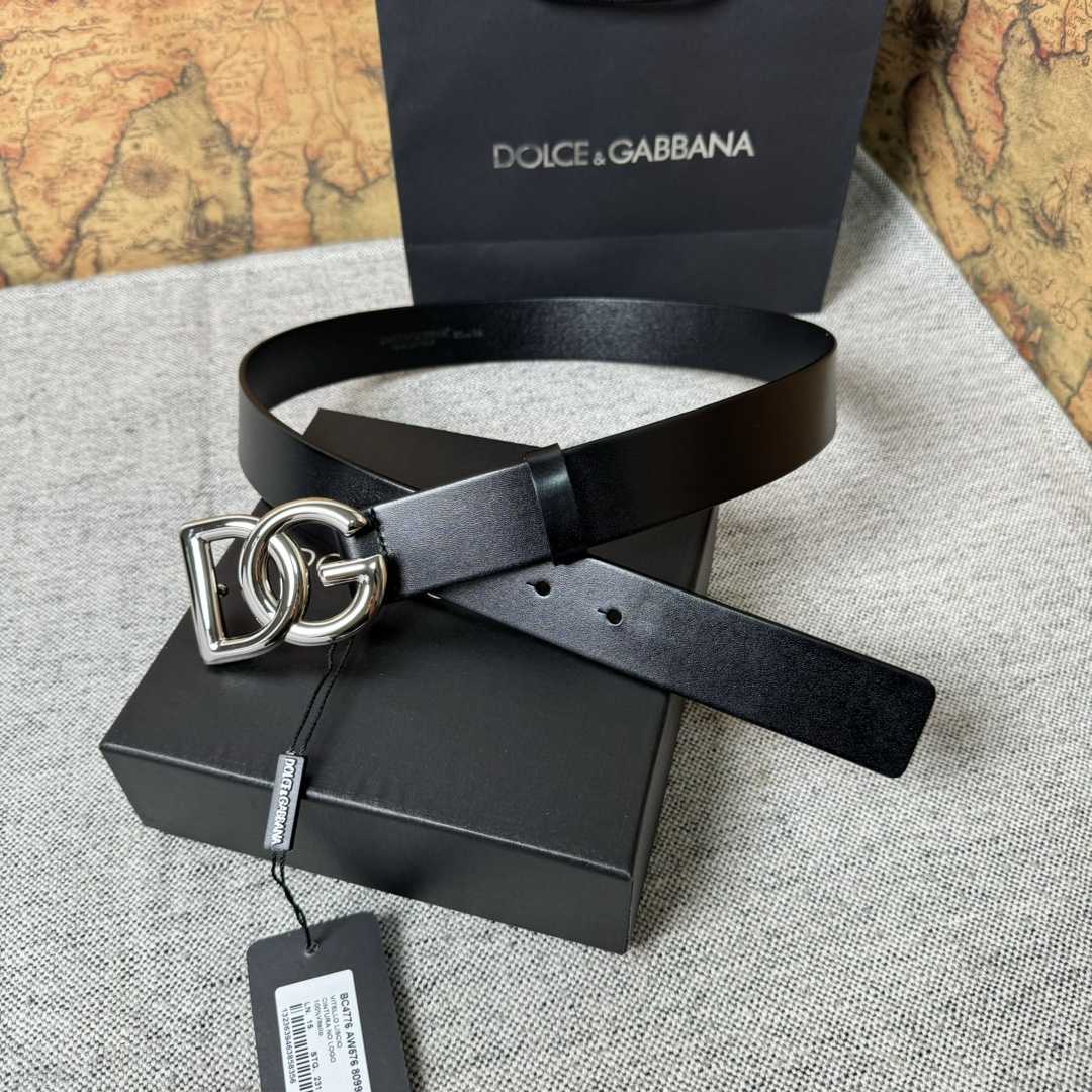 Dolce & Gabbana DG Logo-buckle Leather Belt   35mm - EUR FASHION