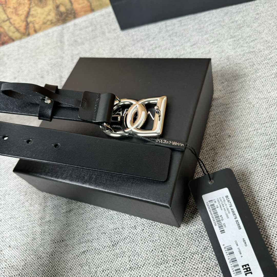 Dolce & Gabbana DG Logo-buckle Leather Belt   35mm - EUR FASHION