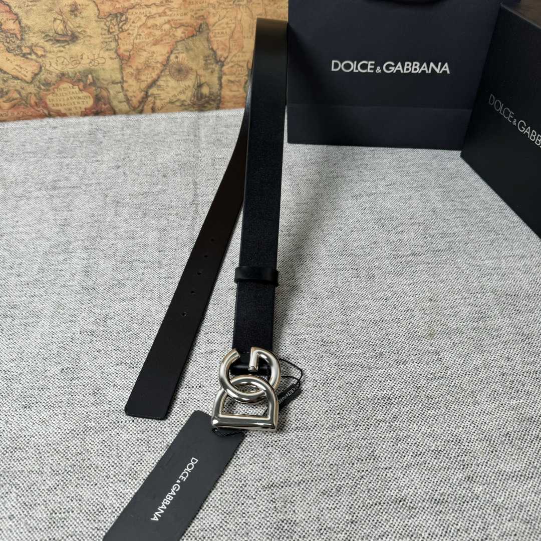 Dolce & Gabbana DG Logo-buckle Leather Belt   35mm - EUR FASHION