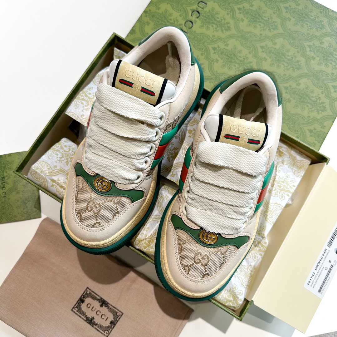Gucci Screener Trainer With Web - EUR FASHION