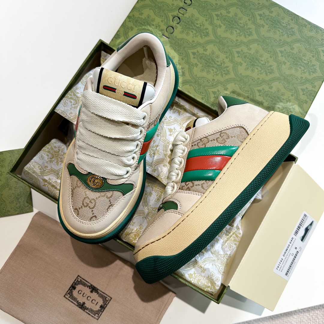 Gucci Screener Trainer With Web - EUR FASHION