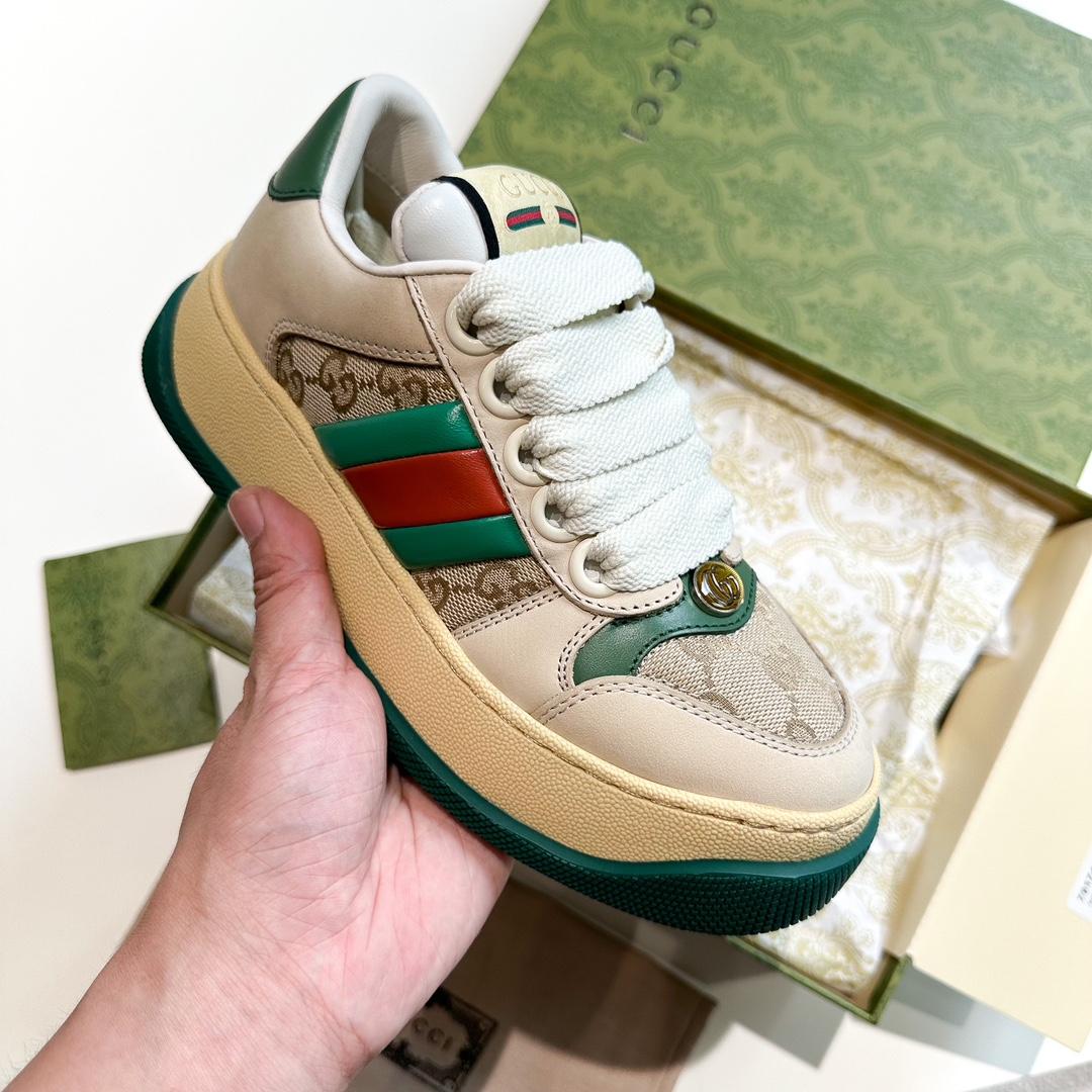 Gucci Screener Trainer With Web - EUR FASHION